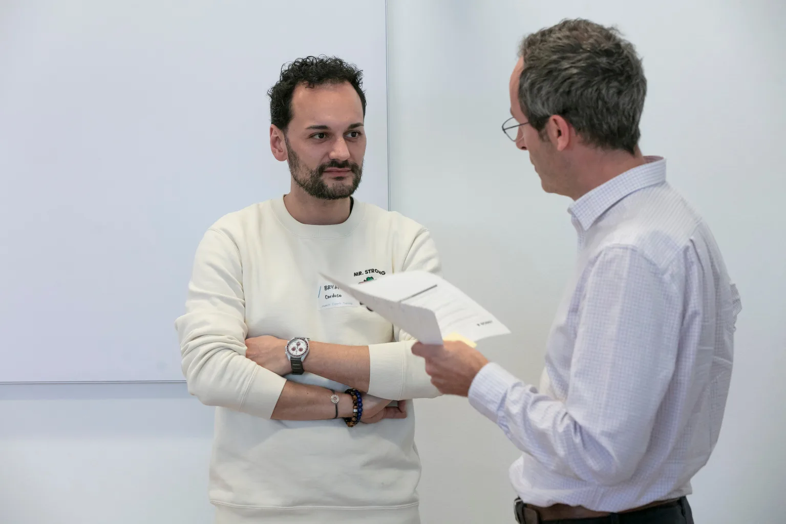 Group of professionals working together in a communication workshop